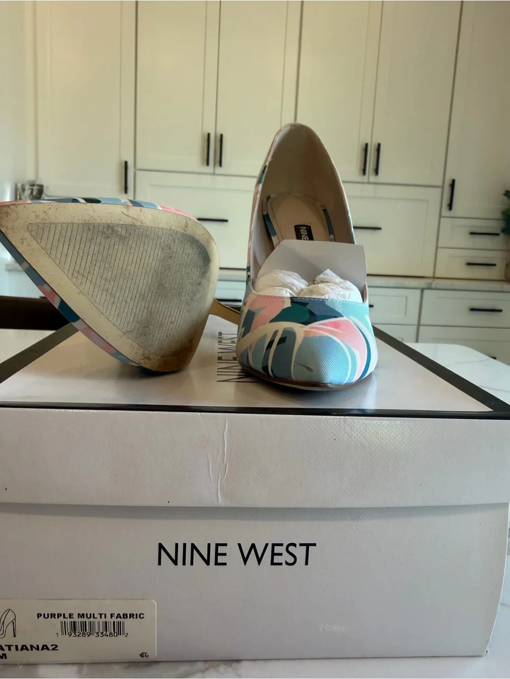Nine West Multicolor Pointed-Toe Pumps in Pastel Blue, Pink & Teal